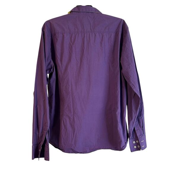 COOFANDY Women's Top Purple Yellow Contrasting Trim XXXL Artsy Cotton - Picture 7 of 13